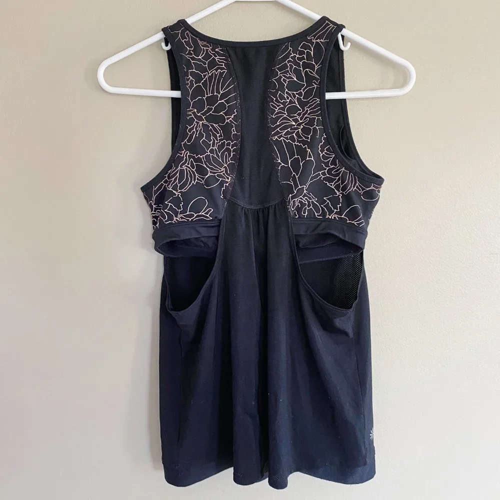athleta athletic tank top w/ flower print bra sz s - Picture 2 of 4